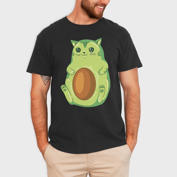 Avocado Cat, Tricou Barbati (Unisex)