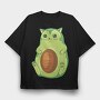 Avocado Cat, Tricou Oversize Barbati (Unisex)