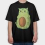 Avocado Cat, Tricou Oversize Barbati (Unisex)