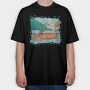 Fisherman In Boat, Tricou Oversize Barbati (Unisex)