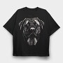Kangal Dog Sketch, Tricou Oversize Barbati (Unisex)