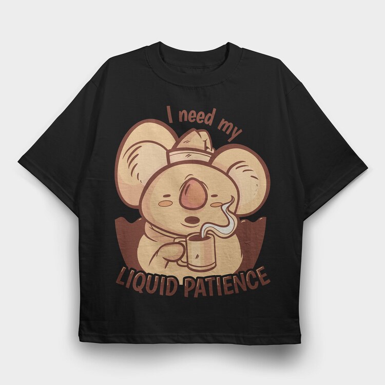 Awesome Liquid Patience Koala, Tricou Oversize Barbati (Unisex)