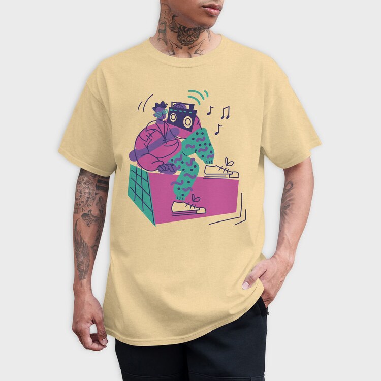 Man With Boombox Retro 80S Character, Tricou Barbati (Unisex)