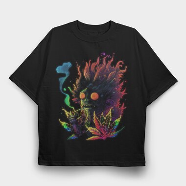 Colorful Monster Cannabis, Tricou Oversize Barbati (Unisex)