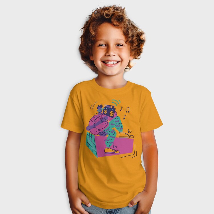 Man With Boombox Retro 80S Character, Tricou Copii