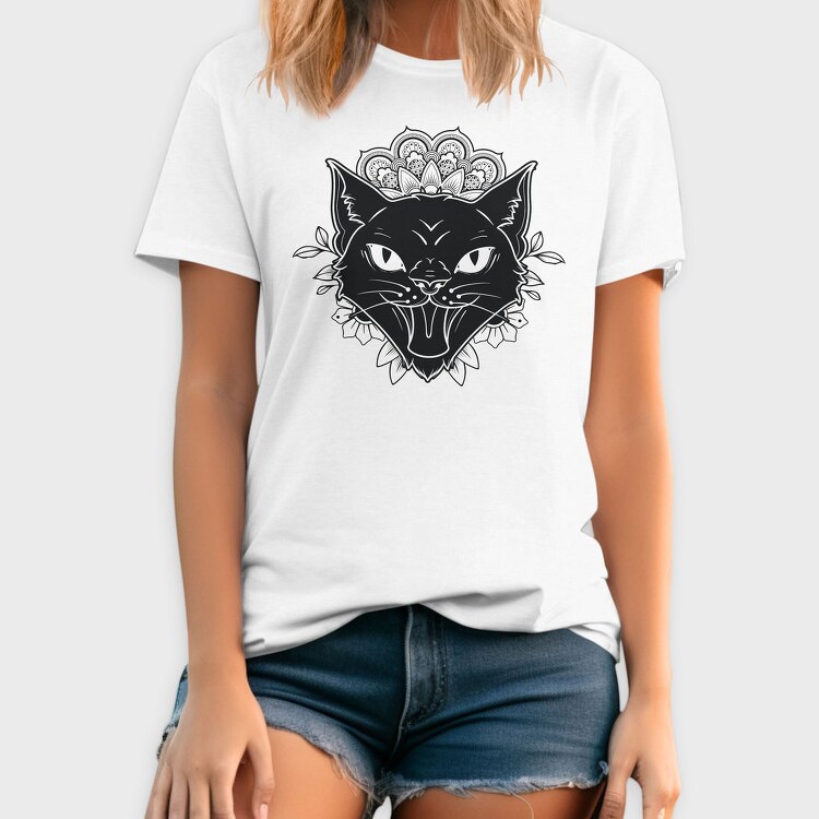 Mandala Cat Tattoo, Tricou Barbati (Unisex)