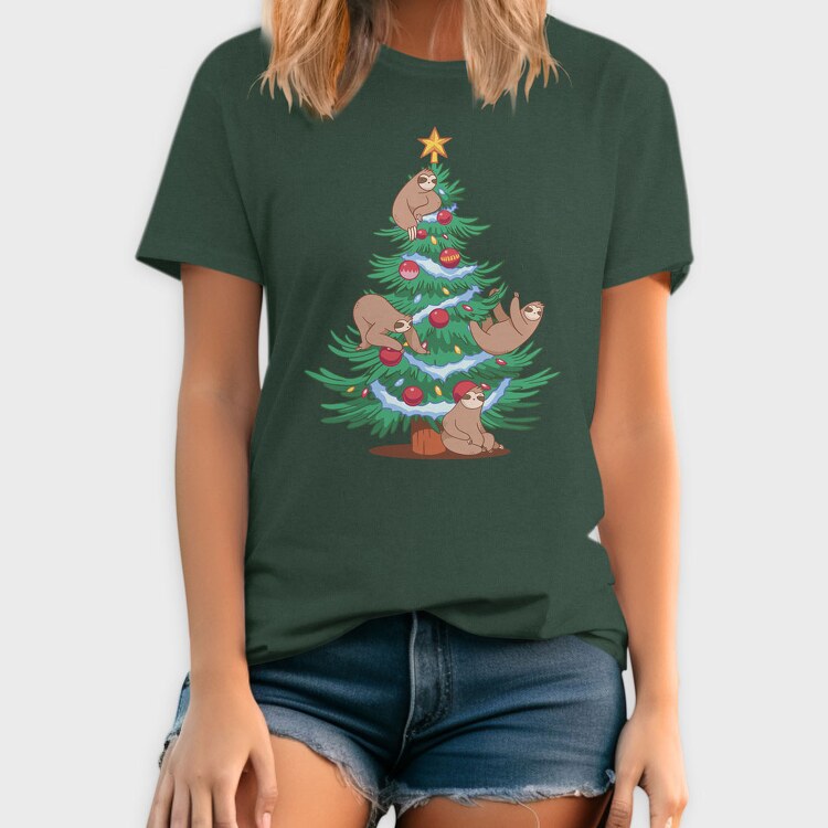 Sloth Christmas Tree, Tricou Barbati (Unisex)