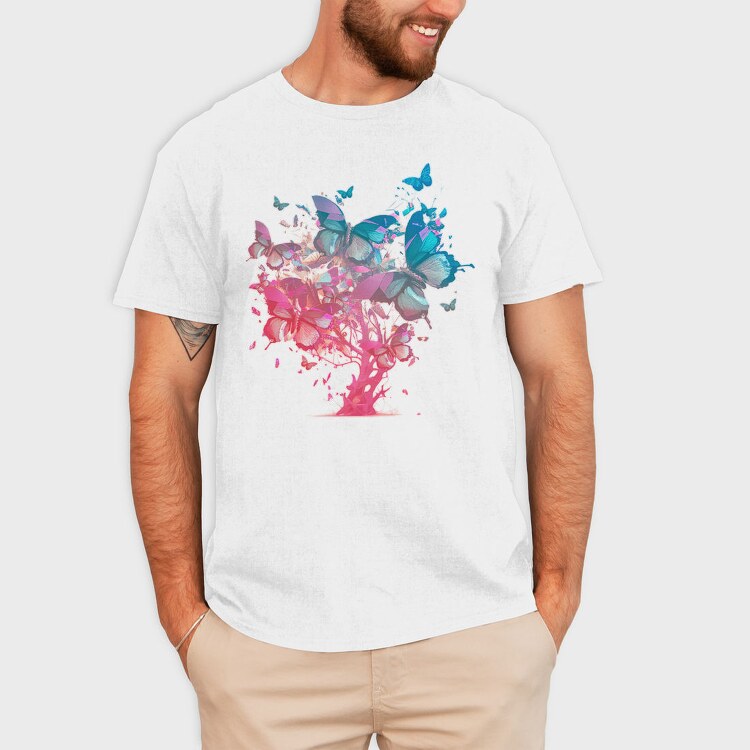 Butterfly Tree Colorful, Tricou Barbati (Unisex)