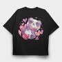 Kawaii Anime Animals Panda, Tricou Oversize Barbati (Unisex)