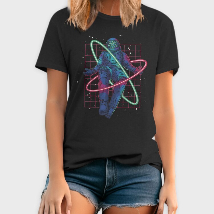 Floating Astronaut Neon Psicodelic, Tricou Barbati (Unisex)