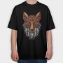 Mandala Fox Color 001, Tricou Oversize Barbati (Unisex)