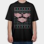 Axolotl Christmas Sweater Ugly, Tricou Oversize Barbati (Unisex)