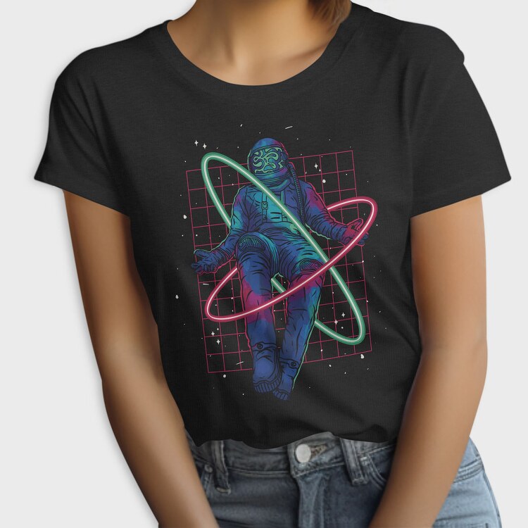 Floating Astronaut Neon Psicodelic, Tricou Femei