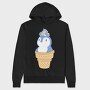 Cute Penguin Ice Cream, Hanorac Oversize Barbati (Unisex)
