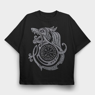 Viking Wolf, Tricou Oversize Barbati (Unisex)