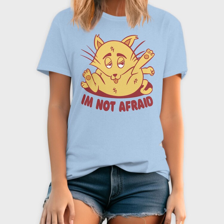 Not Afraid Cat Funny, Tricou Barbati (Unisex)