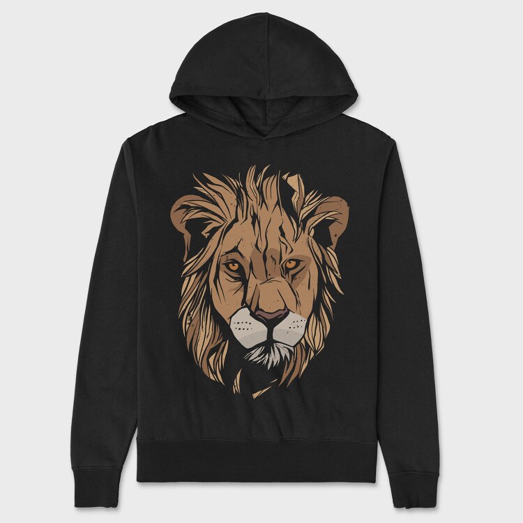 Lion Grunge, Hanorac Oversize Barbati (Unisex)