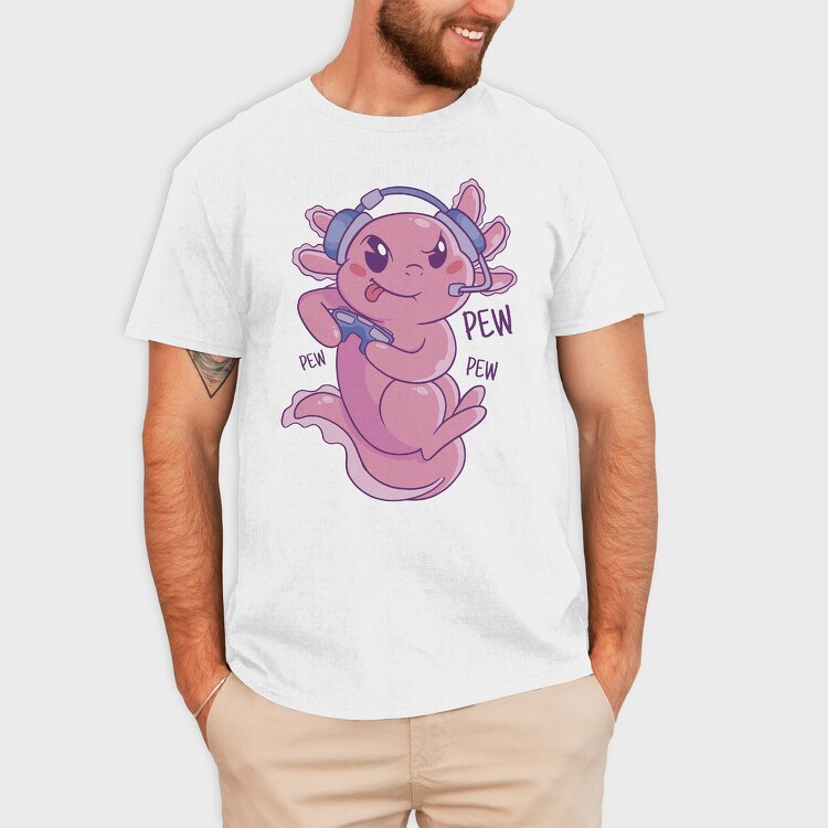 Axolotl Gamer Gaming, Tricou Barbati (Unisex)