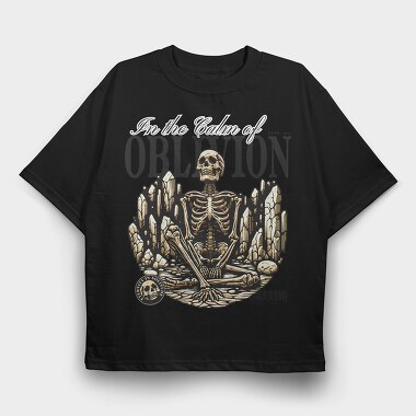Oblivion Skeleton Quote, Tricou Oversize Barbati (Unisex)