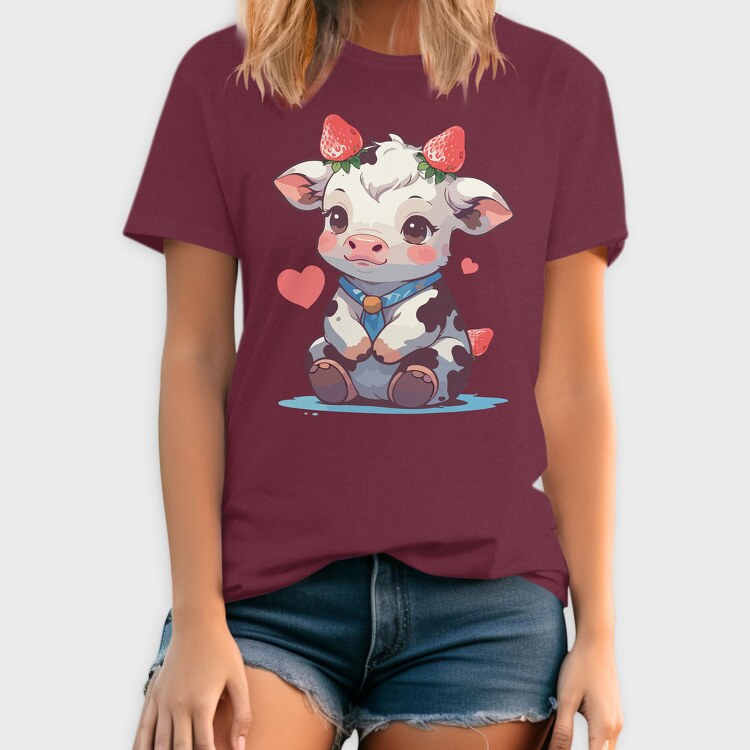Cute Strawberry Cow, Tricou Barbati (Unisex)