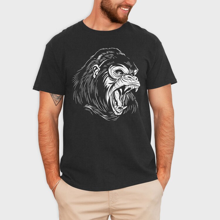 Gorilla Monochrome, Tricou Barbati (Unisex)