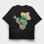 Cactus With Mexican Hat And Guitar 5 De Mayo, Tricou Oversize Barbati (Unisex)