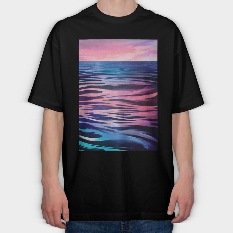 Ocean Surface Landscape Painting, Tricou Oversize Barbati (Unisex)