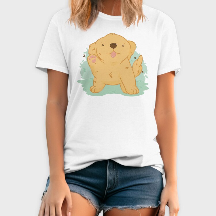 Kawaii Golden Retriever Dog, Tricou Barbati (Unisex)