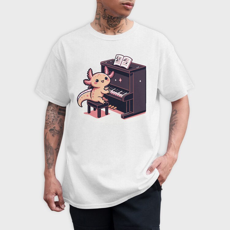 Axolotl Pianist, Tricou Barbati (Unisex)
