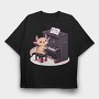 Axolotl Pianist, Tricou Oversize Barbati (Unisex)