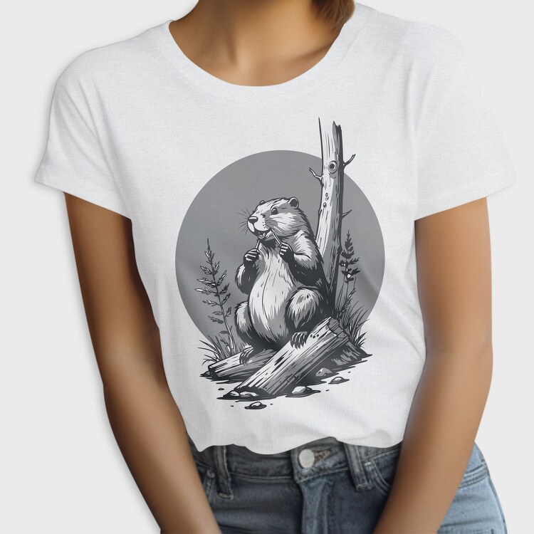 Contemplative Beaver, Tricou Femei