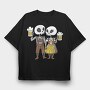 Oktoberfest Skeleton Couple, Tricou Oversize Barbati (Unisex)