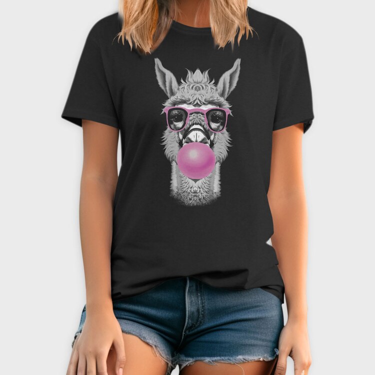 Llama Monochrome Bubblegum, Tricou Barbati (Unisex)