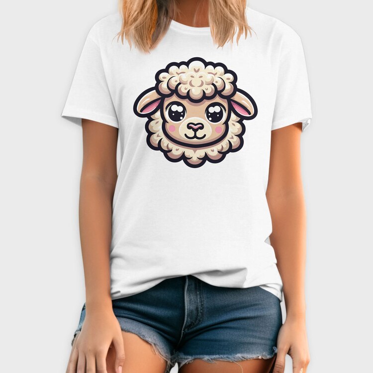 Kawaii Sheep Face, Tricou Barbati (Unisex)