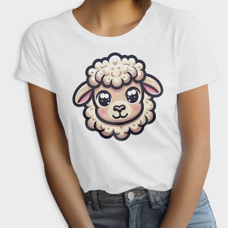 Kawaii Sheep Face, Tricou Femei