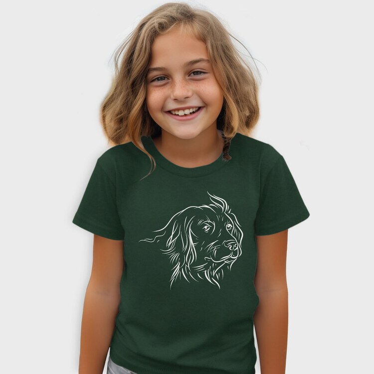 Dog German Breed Line Art Kleiner Munsterlander, Tricou Copii