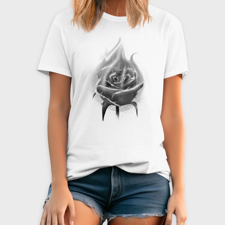 Burning Rose, Tricou Barbati (Unisex)