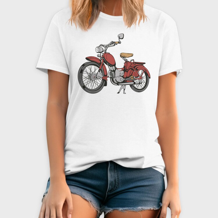 Vintage Red Motorcycle, Tricou Barbati (Unisex)