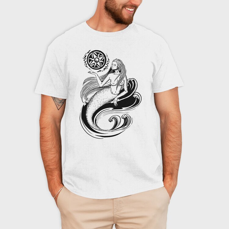 Mermaid Dark Art Nouveau 01, Tricou Barbati (Unisex)