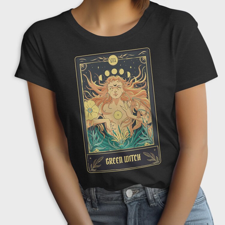 Green Witch Tarot Card, Tricou Femei
