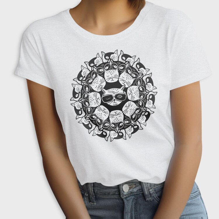 Kitty Cats Mandala, Tricou Femei