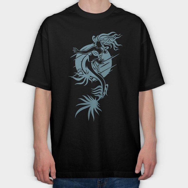 Mermaid Graphic, Tricou Oversize Barbati (Unisex)