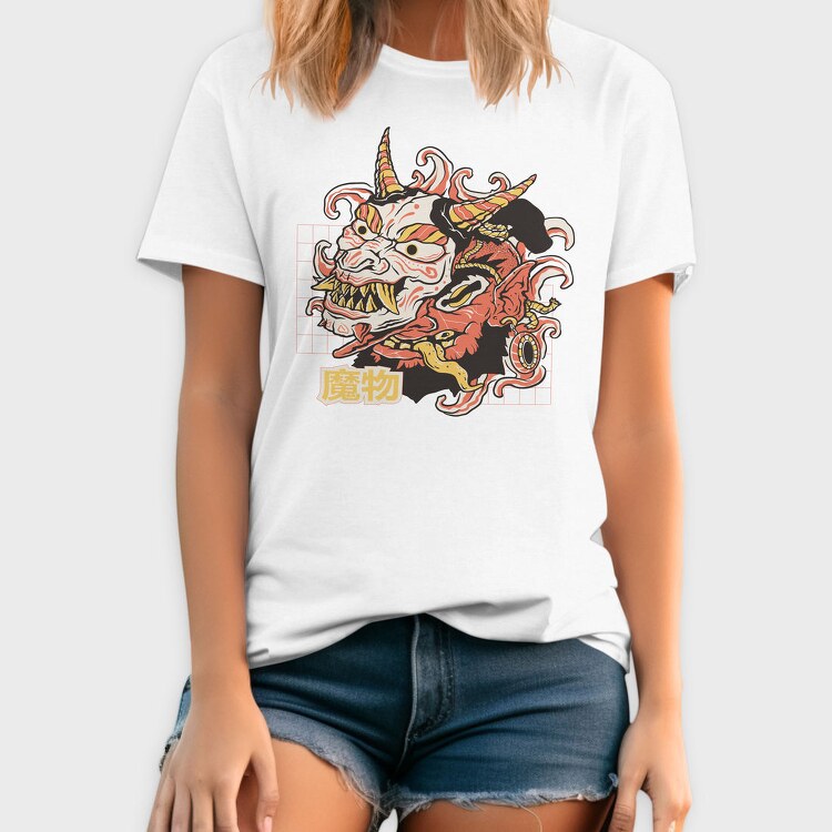 Oni Monster Asian Mask, Tricou Barbati (Unisex)