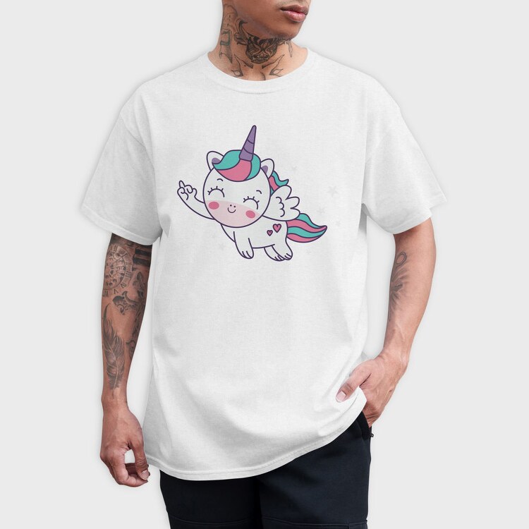 Cute Flying Unicorn, Tricou Barbati (Unisex)