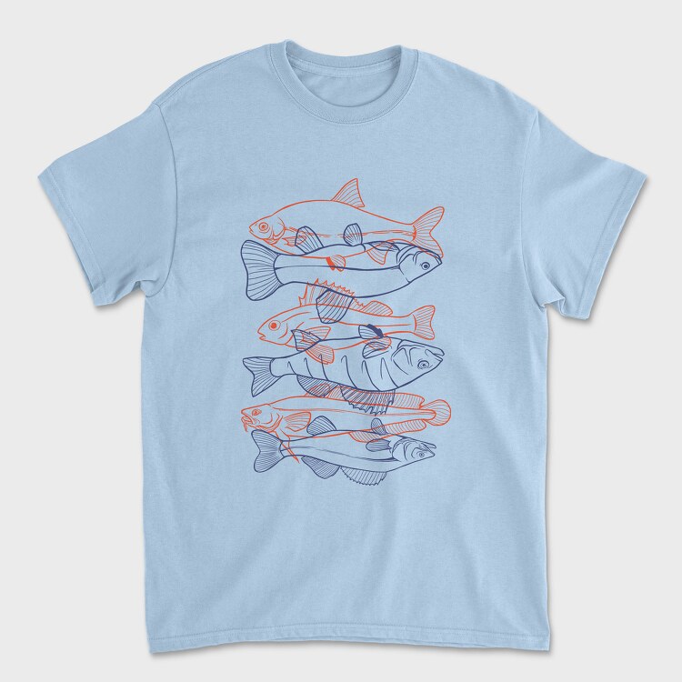 Fish Set Color, Tricou Barbati (Unisex)