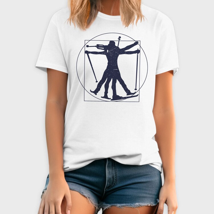Vitruvian Biathlete Silhouette, Tricou Barbati (Unisex)