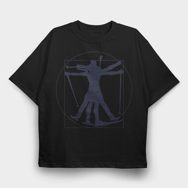 Vitruvian Biathlete Silhouette, Tricou Oversize Barbati (Unisex)
