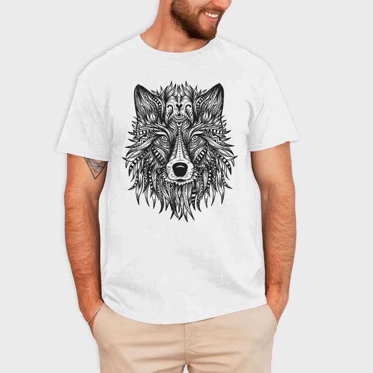 Wolf Head 001, Tricou Barbati (Unisex)