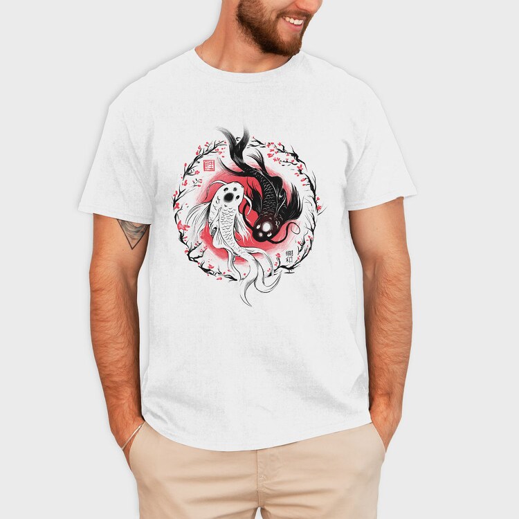 Koi Fish Yin Yang, Tricou Barbati (Unisex)