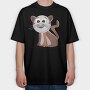 Cat Whiskers Smile, Tricou Oversize Barbati (Unisex)